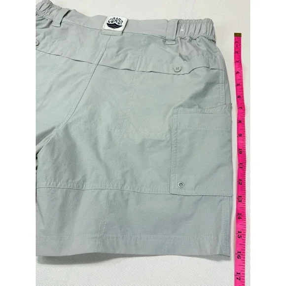 Coast Shore Men's Nylon Blend Gray Shorts Size Small Elastic Waist - Picture 14 of 16
